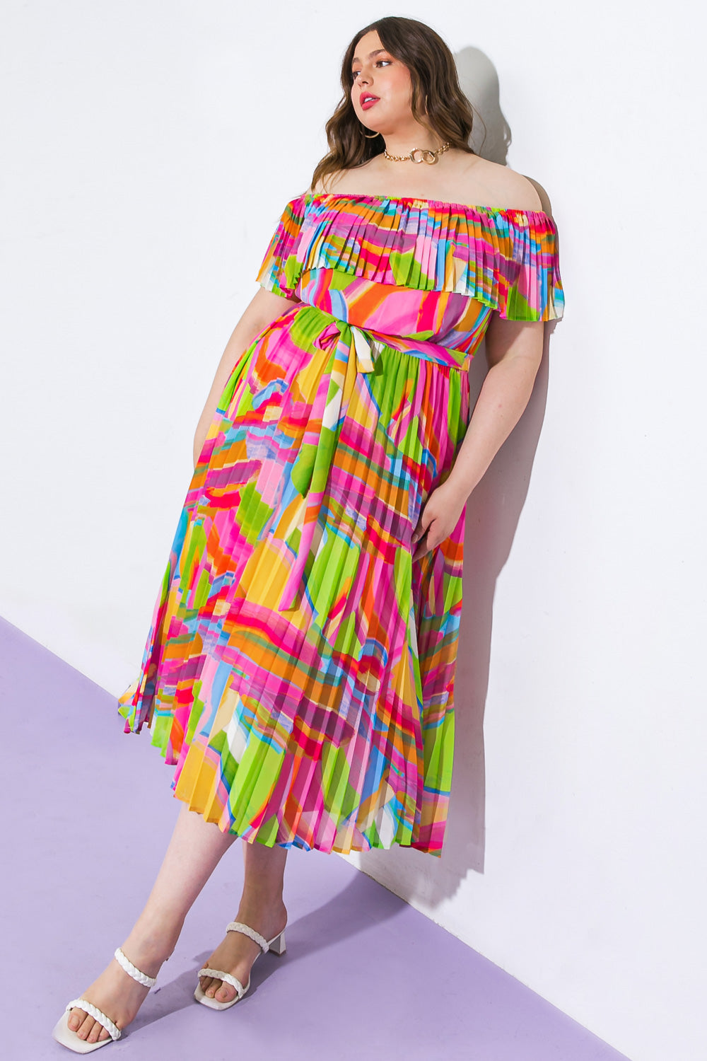 BLOSSOM BOULEVARD WOVEN MIDI DRESS Flying Tomato